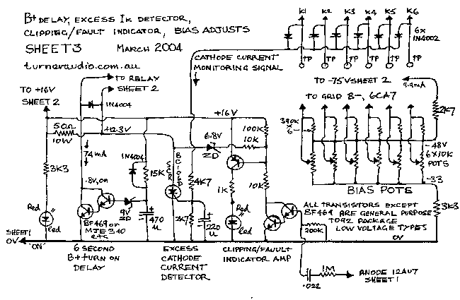 100w mono bloc
          bias and protect schematic.